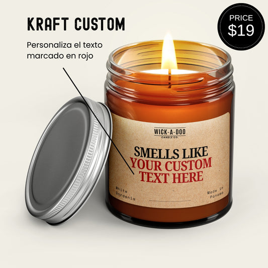 Custom Kraft Label Candle $16.00 Panamá Aceptamos Yappy y tarjetas delivery en 24 horas