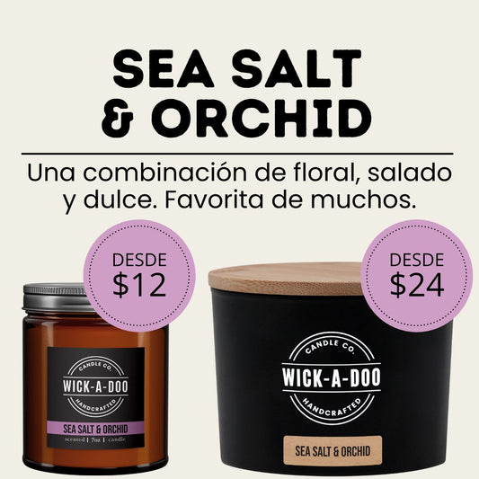 Sea Salt & Orchid Wickadoo Candle Co. Panamá Aceptamos Yappy y tarjetas delivery en 24 horas