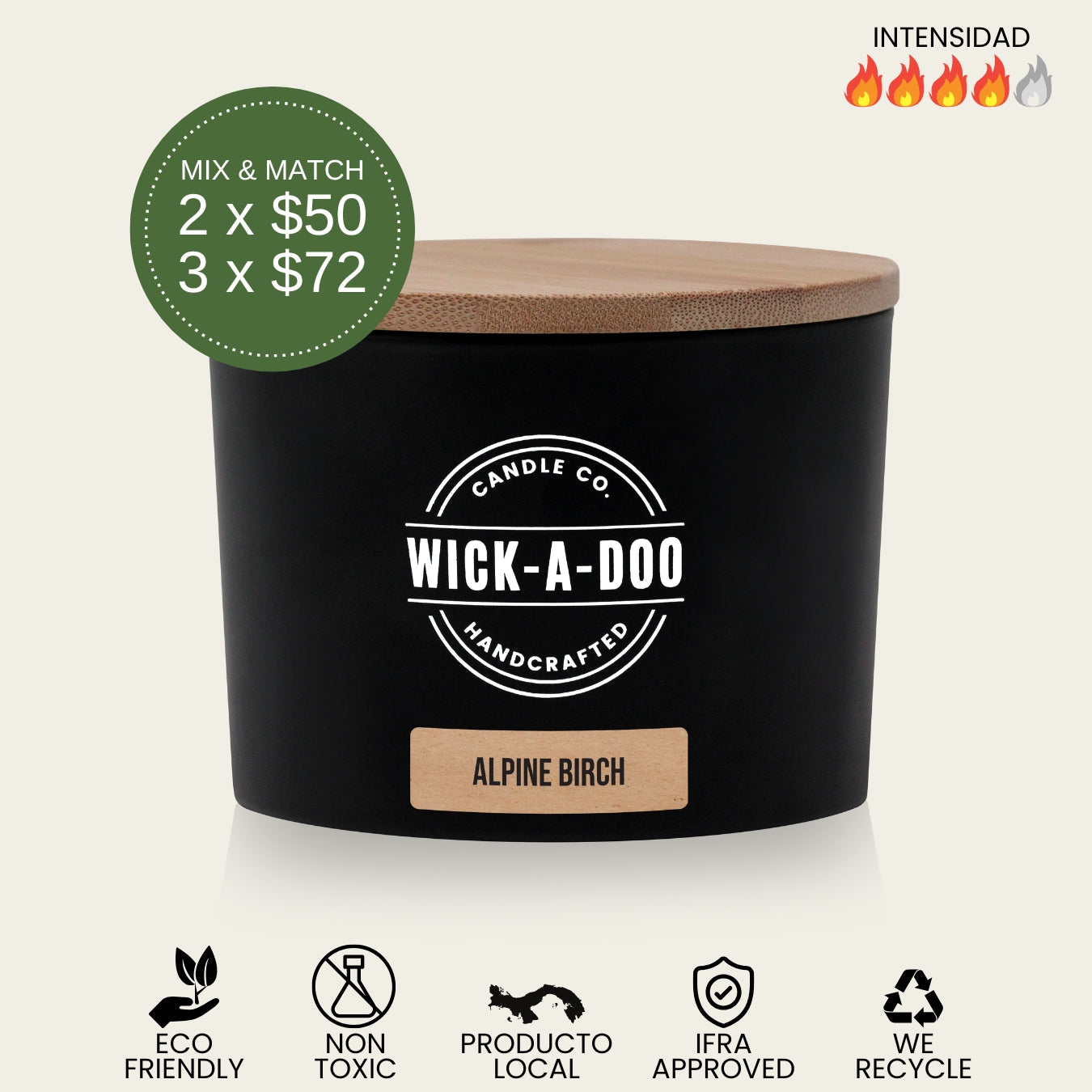 Alpine Birch Wickadoo Candle Co. Panamá Aceptamos Yappy y tarjetas delivery en 24 horas