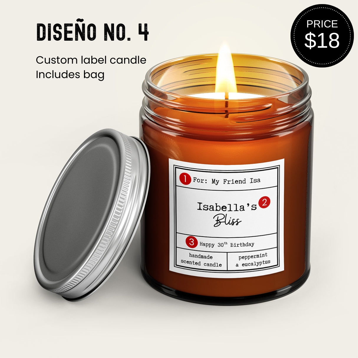 Custom Label Candle No. 4