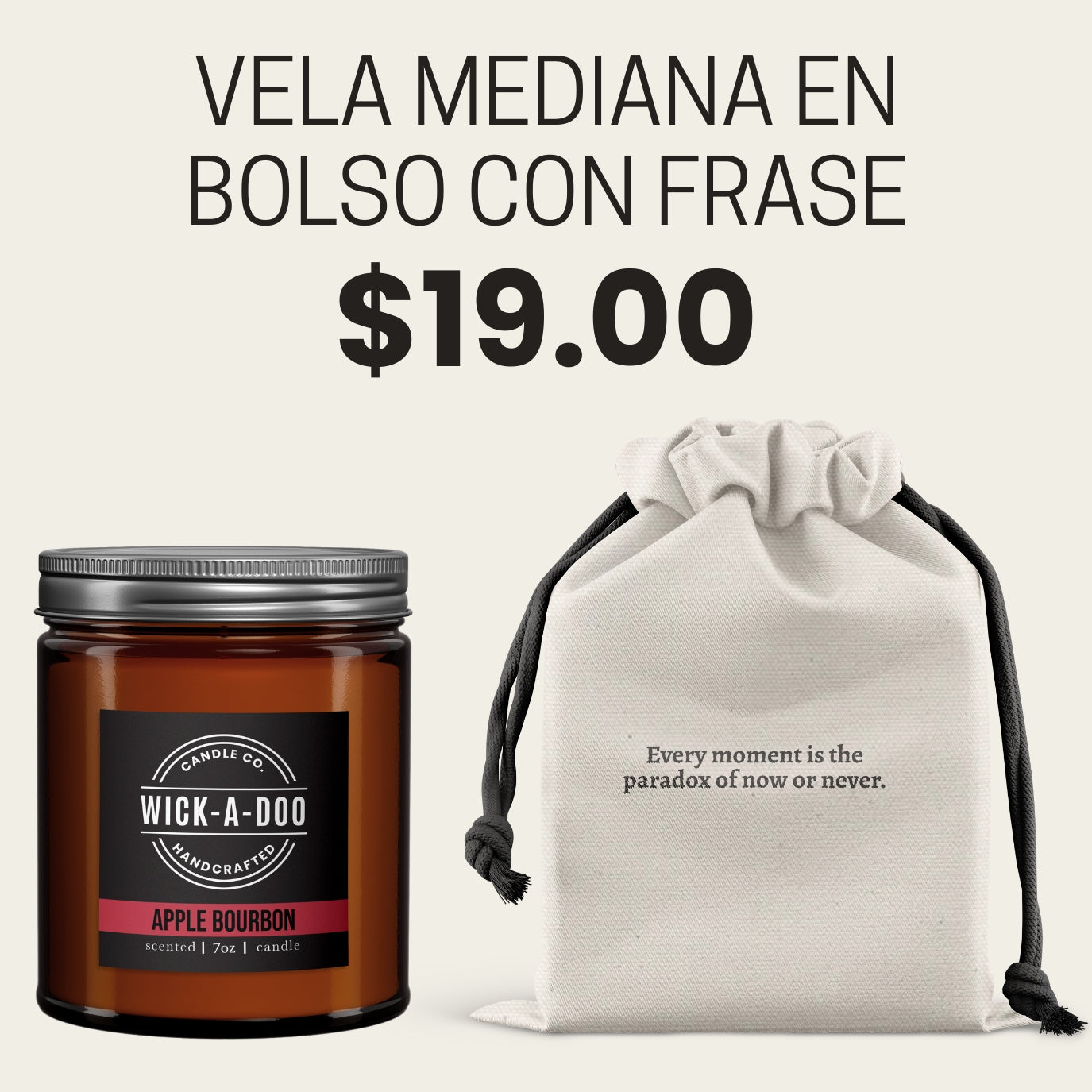 Gift Candle con Frase Wickadoo Candle Co. Panamá Aceptamos Yappy y tarjetas delivery en 24 horas