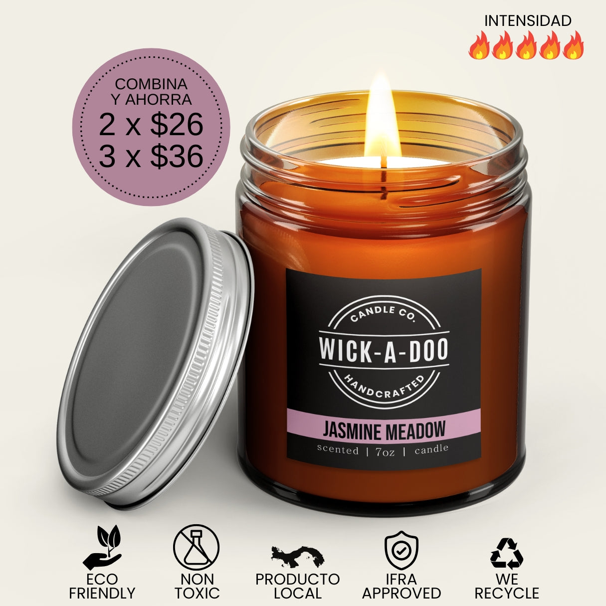 Jasmine Meadow Wickadoo Candle Co. Panamá Aceptamos Yappy y tarjetas delivery en 24 horas