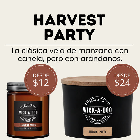 Harvest Party Wickadoo Candle Co. Panamá Aceptamos Yappy y tarjetas delivery en 24 horas