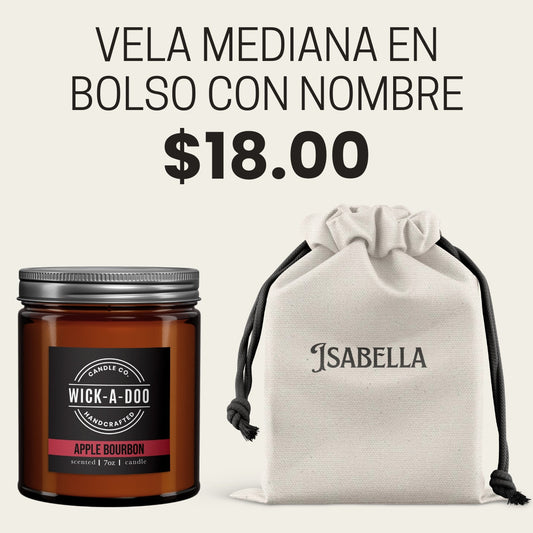 Gift Candle con Nombre Wickadoo Candle Co. Panamá Aceptamos Yappy y tarjetas delivery en 24 horas