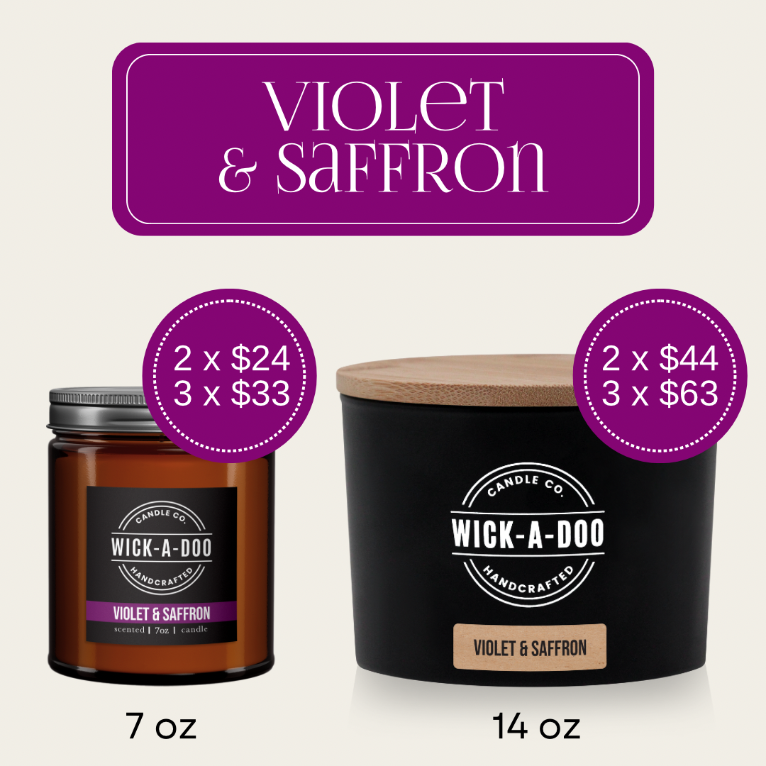 Violet & Saffron - Wickadoo Candle Co.