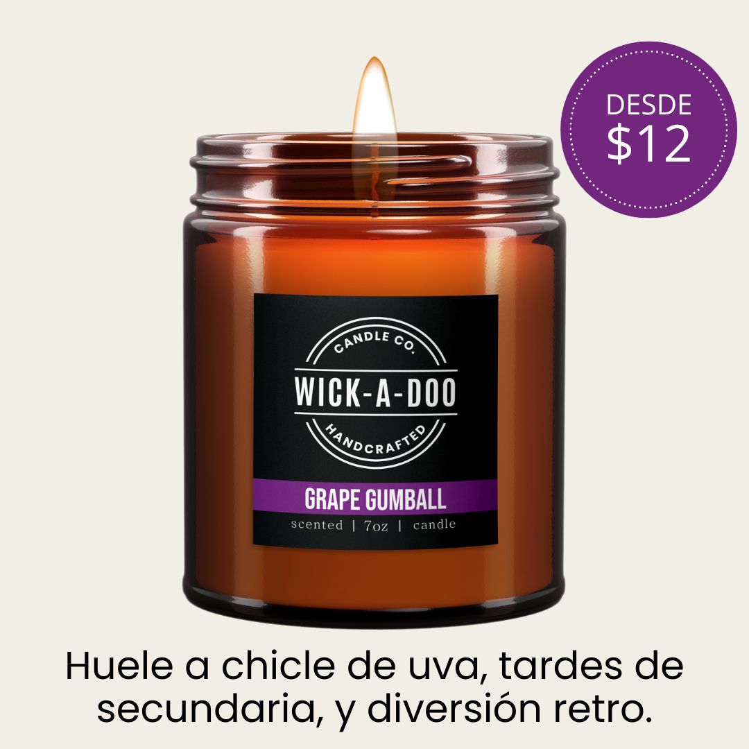 Grape Gumball Wickadoo Candle Co. Panamá Aceptamos Yappy y tarjetas delivery en 24 horas