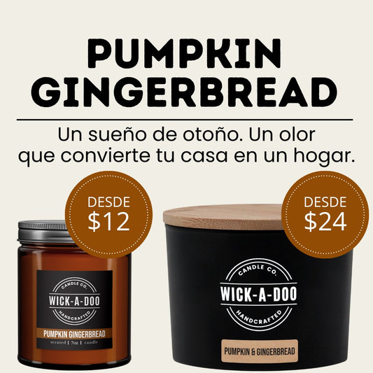Velas Aromáticas Pumpkin Gingerbread Wickadoo Candle Co. Panamá Aceptamos Yappy y tarjetas delivery en 24 horas