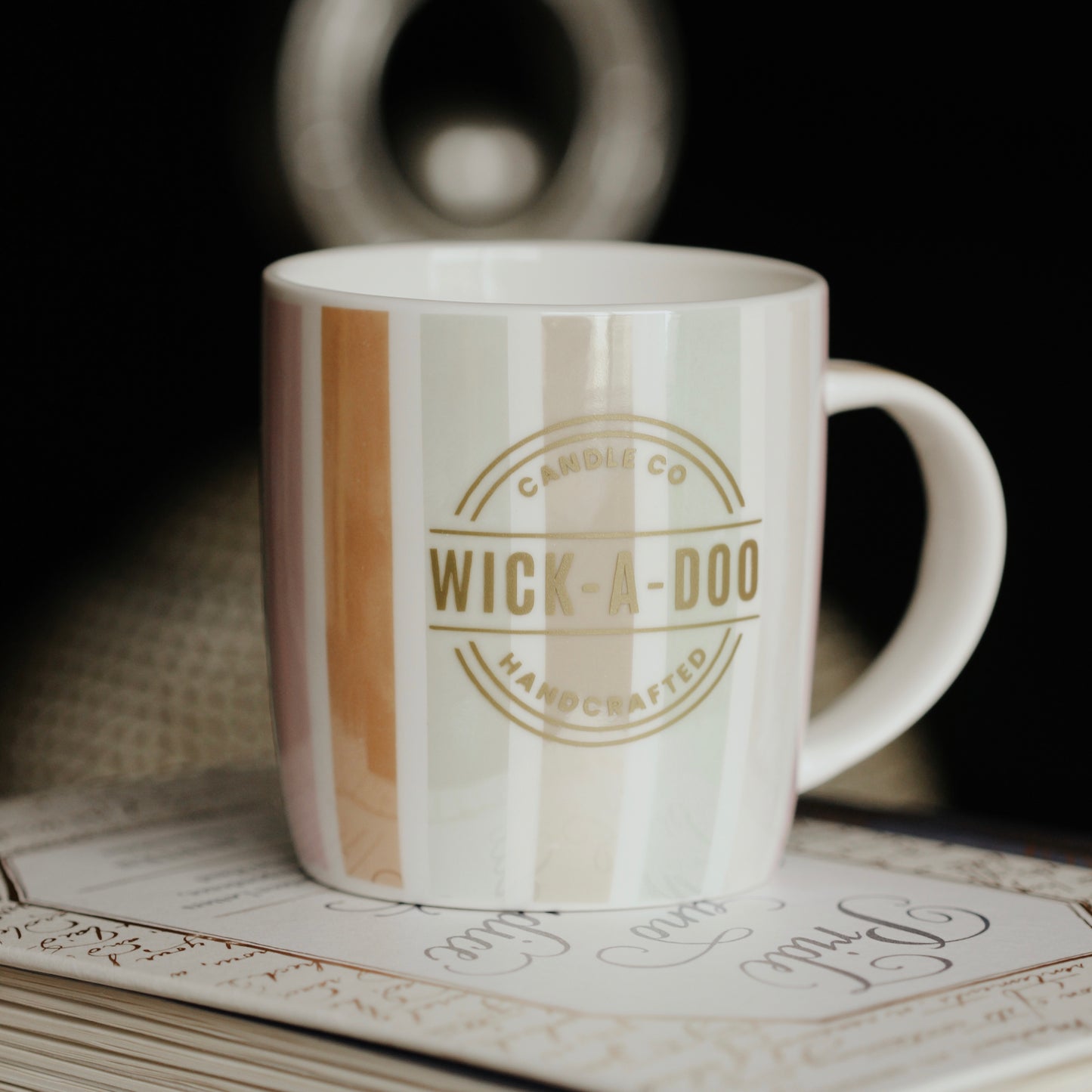 Candle Mug Wickadoo Stripes